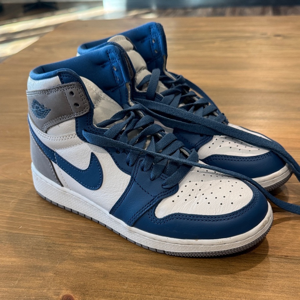 Nike Blue and White High-Top Sneakers